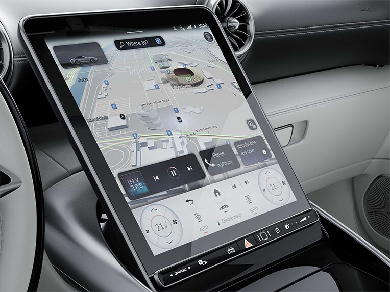 Die MBUX Navigation Premium des Mercedes-Maybach SL 680.