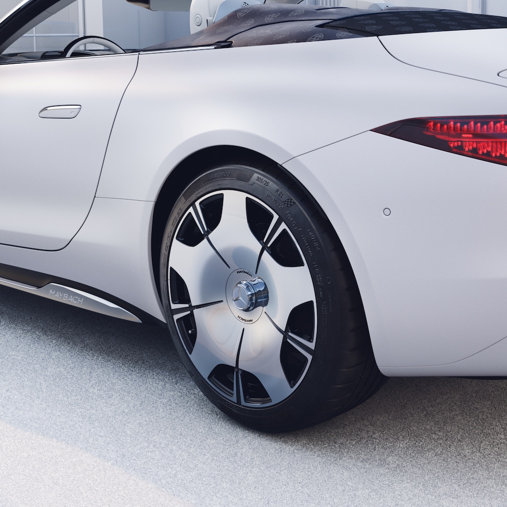 Vue latérale de la jante arrière gauche à 5&nbsp;trous.