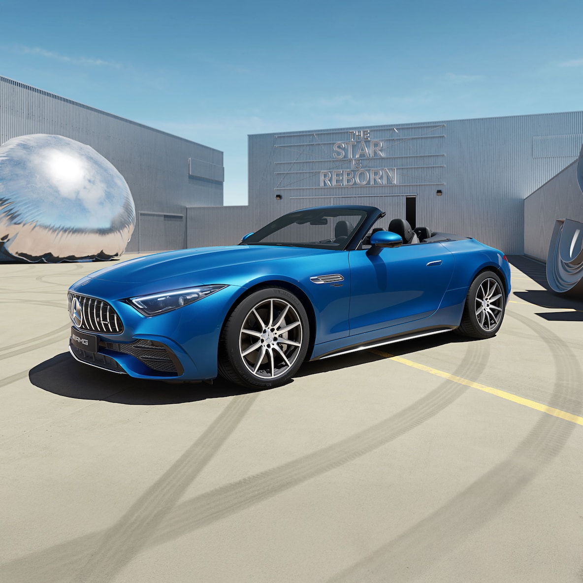 Gli esterni della Mercedes-AMG SL Roadster da una prospettiva laterale.