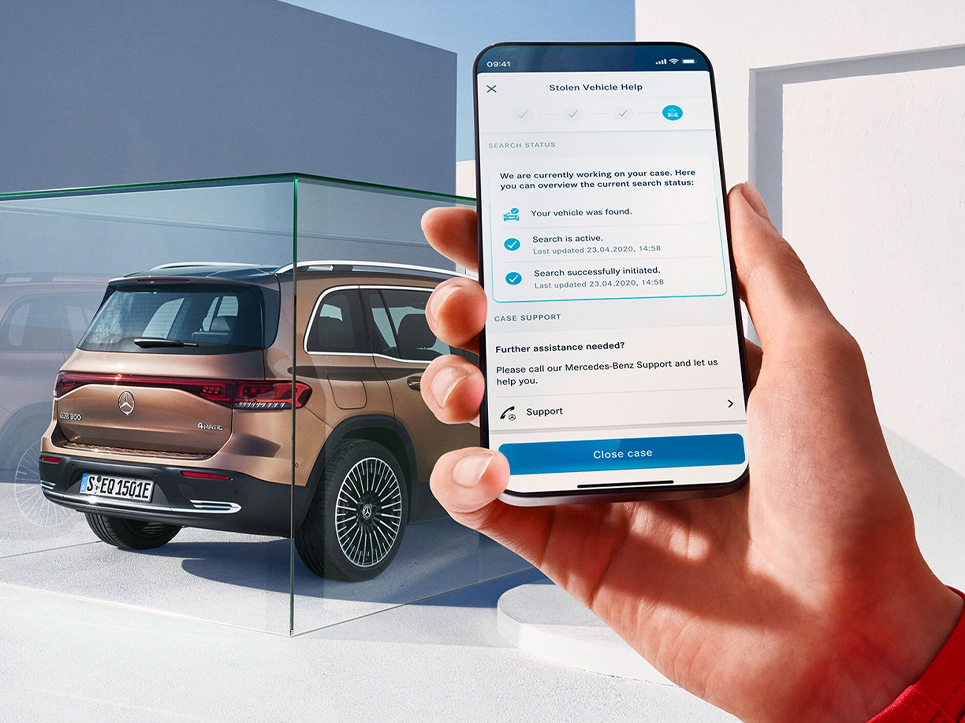 L'assistenza in caso di furto del veicolo viene offerta su smartphone nell'App Mercedes-Benz tramite il Digital Extra GUARD 360°.