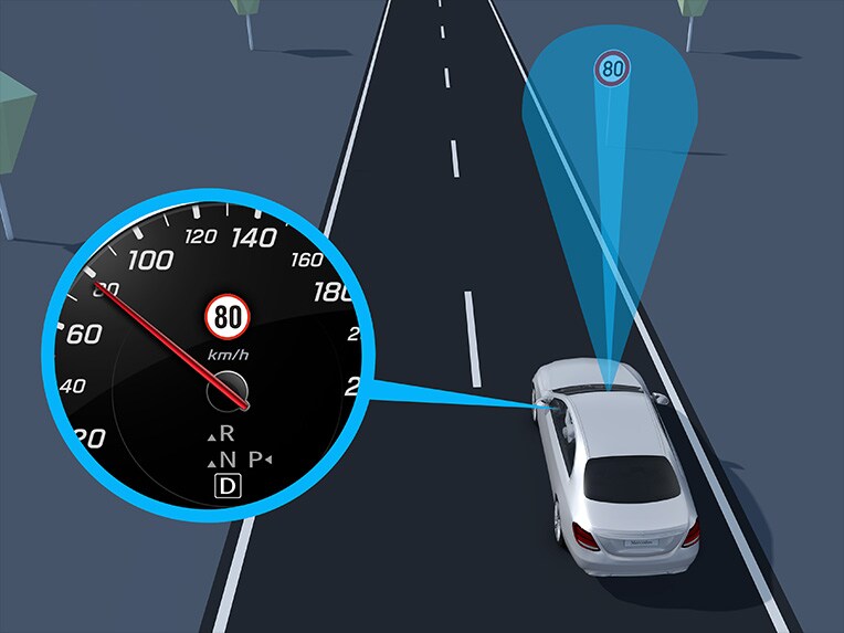 Le fonctionnement de l'assistant de signalisation routière.