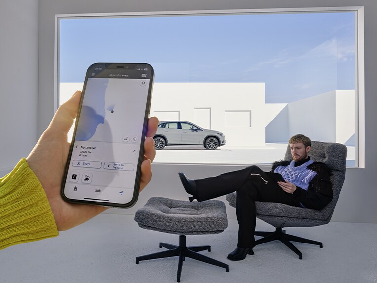 Die Shared Navigation des MBUX Entertainment Updates von Mercedes-Benz.
