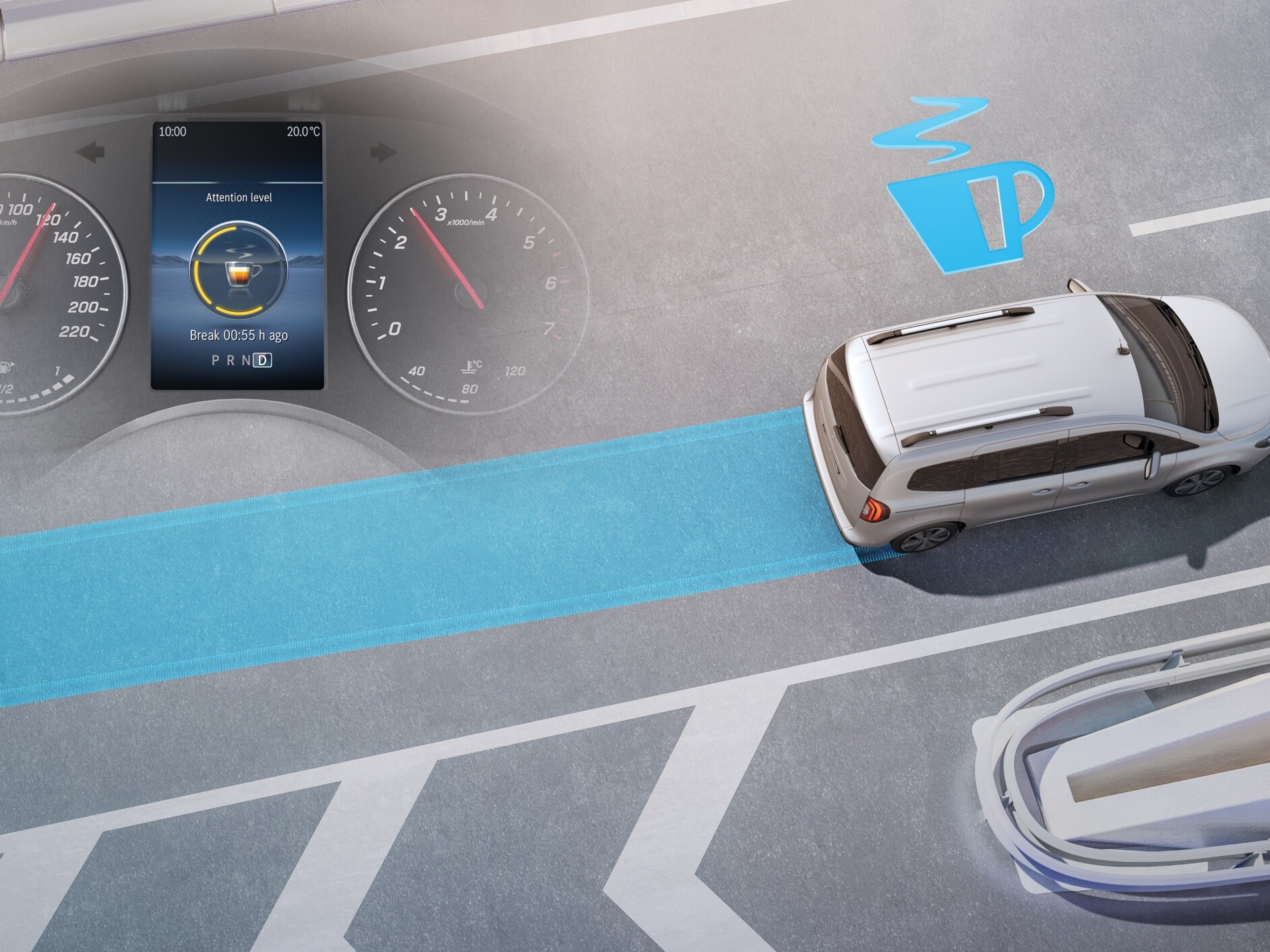 Le système ATTENTION ASSIST dans le Mercedes-Benz Citan Tourer.