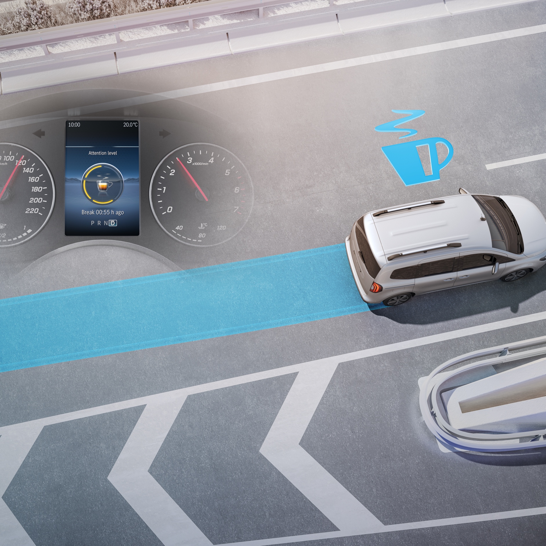 ATTENTION ASSIST | Citan Tourer | Mercedes-Benz Le système ATTENTION ASSIST dans le Mercedes-Benz Citan Tourer.