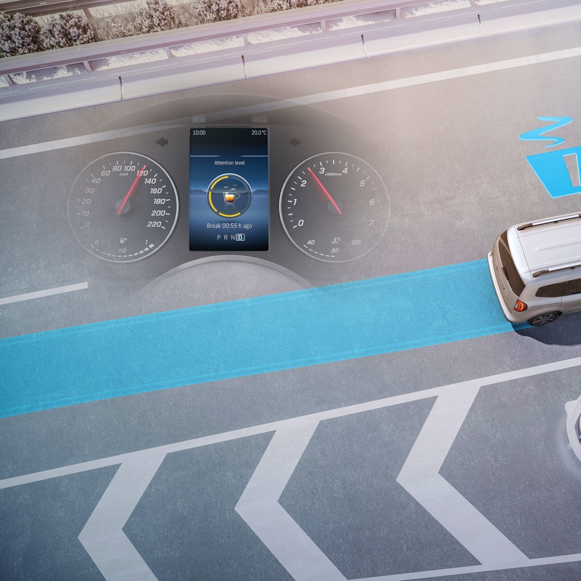 ATTENTION ASSIST | eCitan Kastenwagen | Mercedes-Benz ATTENTION ASSIST unterstützt den Fahrer im Mercedes-Benz eCitan.