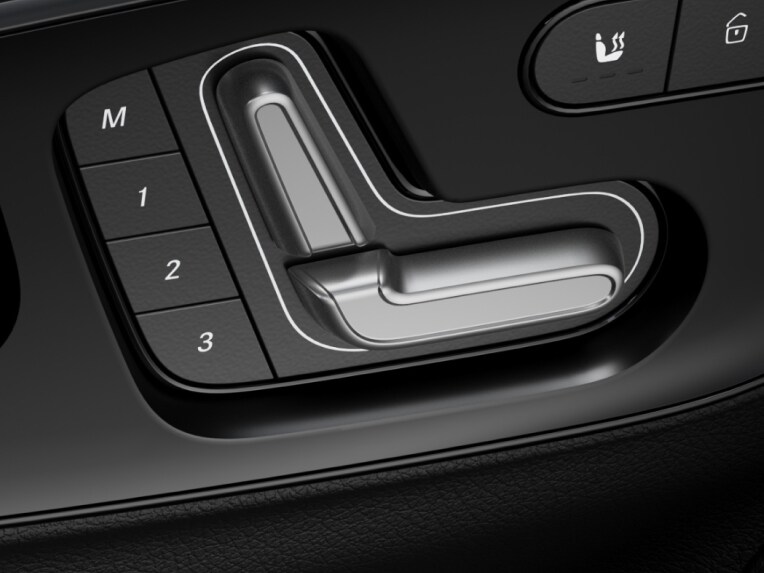 I comandi per i sedili a regolazione elettrica lato guida e passeggero in Mercedes-Benz eSprinter Furgone.