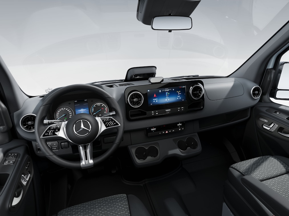 Le compartiment conducteur de la Mercedes-Benz eSprinter châssis-cabine.