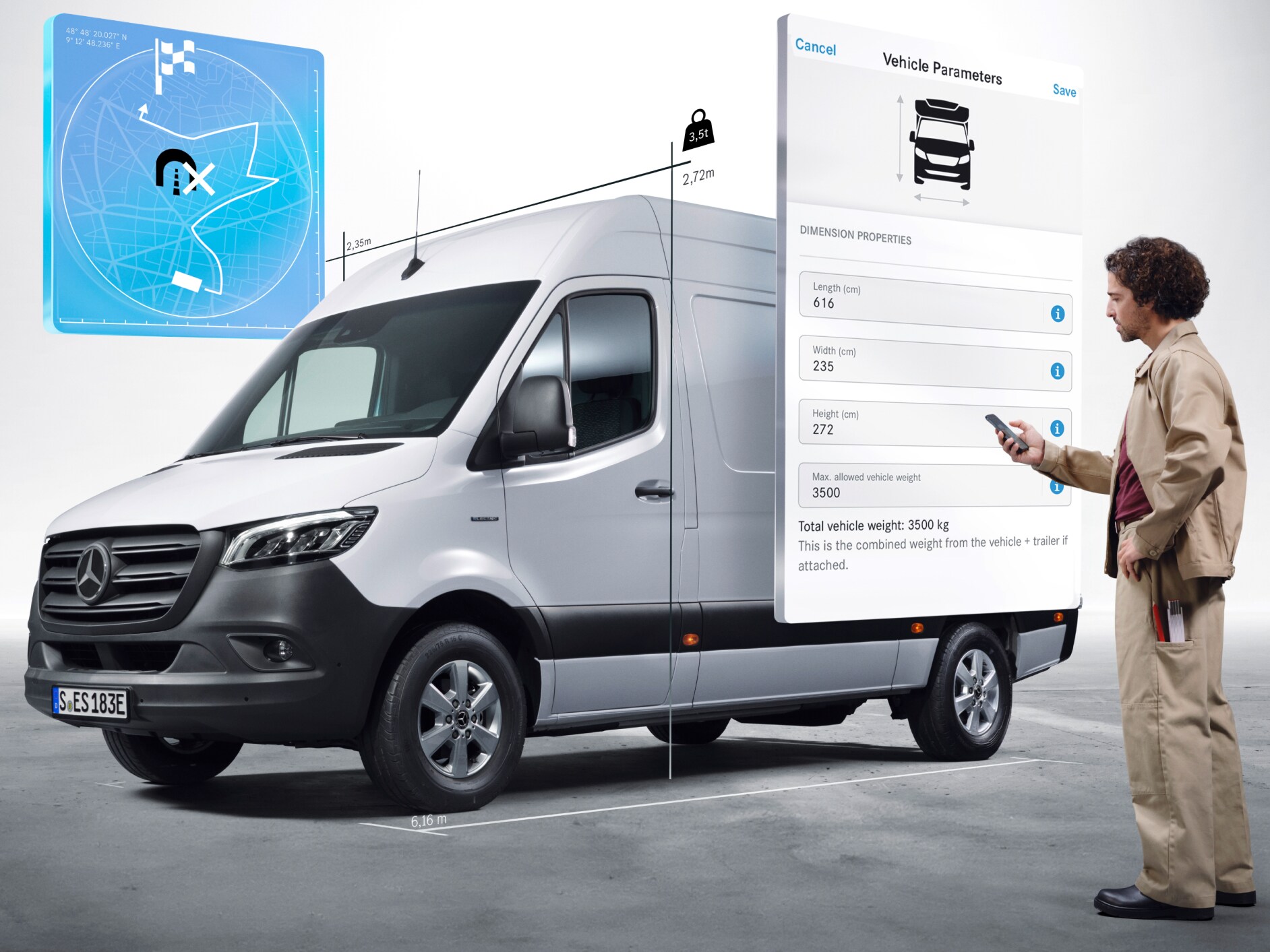 Die Digitalen Extras für das Mercedes-Benz eSprinter Pritschenfahrzeug.