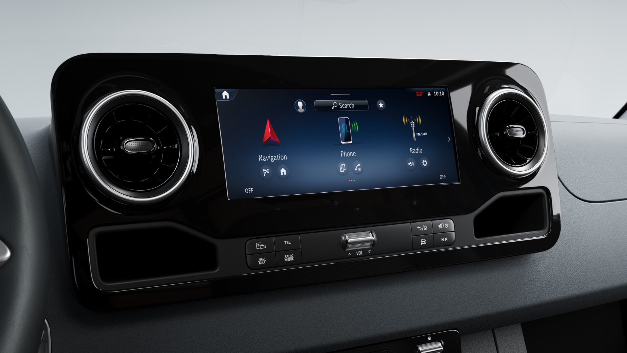 Fahrzeugeigenschaften | Sprinter | Mercedes-Benz Das MBUX Multimediasystem für die Mercedes-Benz Sprinter.