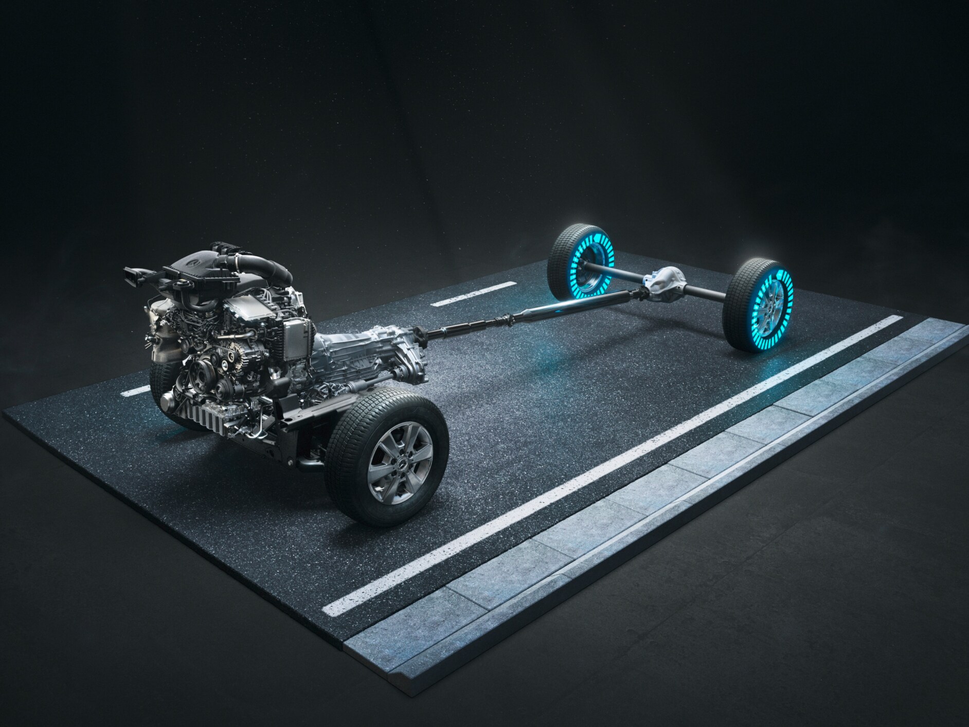 Der Allradantrieb 4x4 mit Torque-on-Demand des Sprinter Tourer.