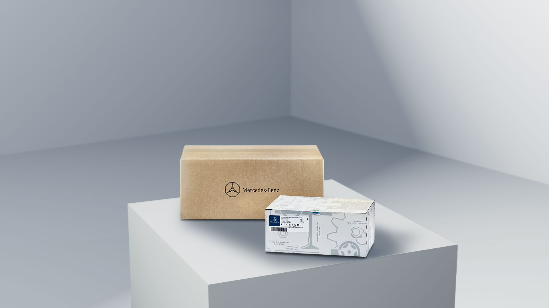 Mercedes-Benz | Vue d’ensemble de la qualité des utilitaires légers Pièces Mercedes-Benz emballées.