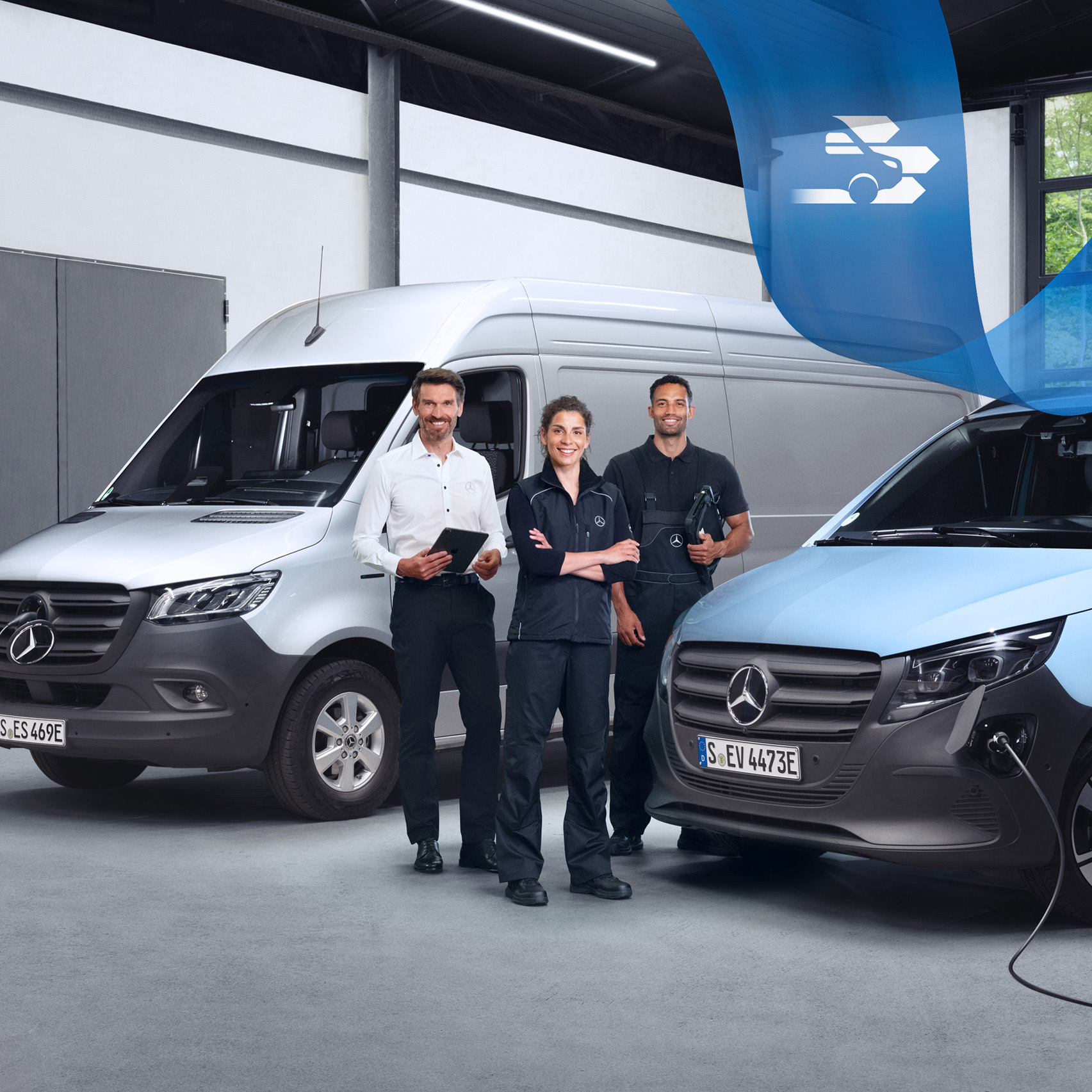 Mercedes-Benz - Service pour véhicules électriques Services pour utilitaires légers électriques Mercedes pour une mobilité durable et une disponibilité maximale.