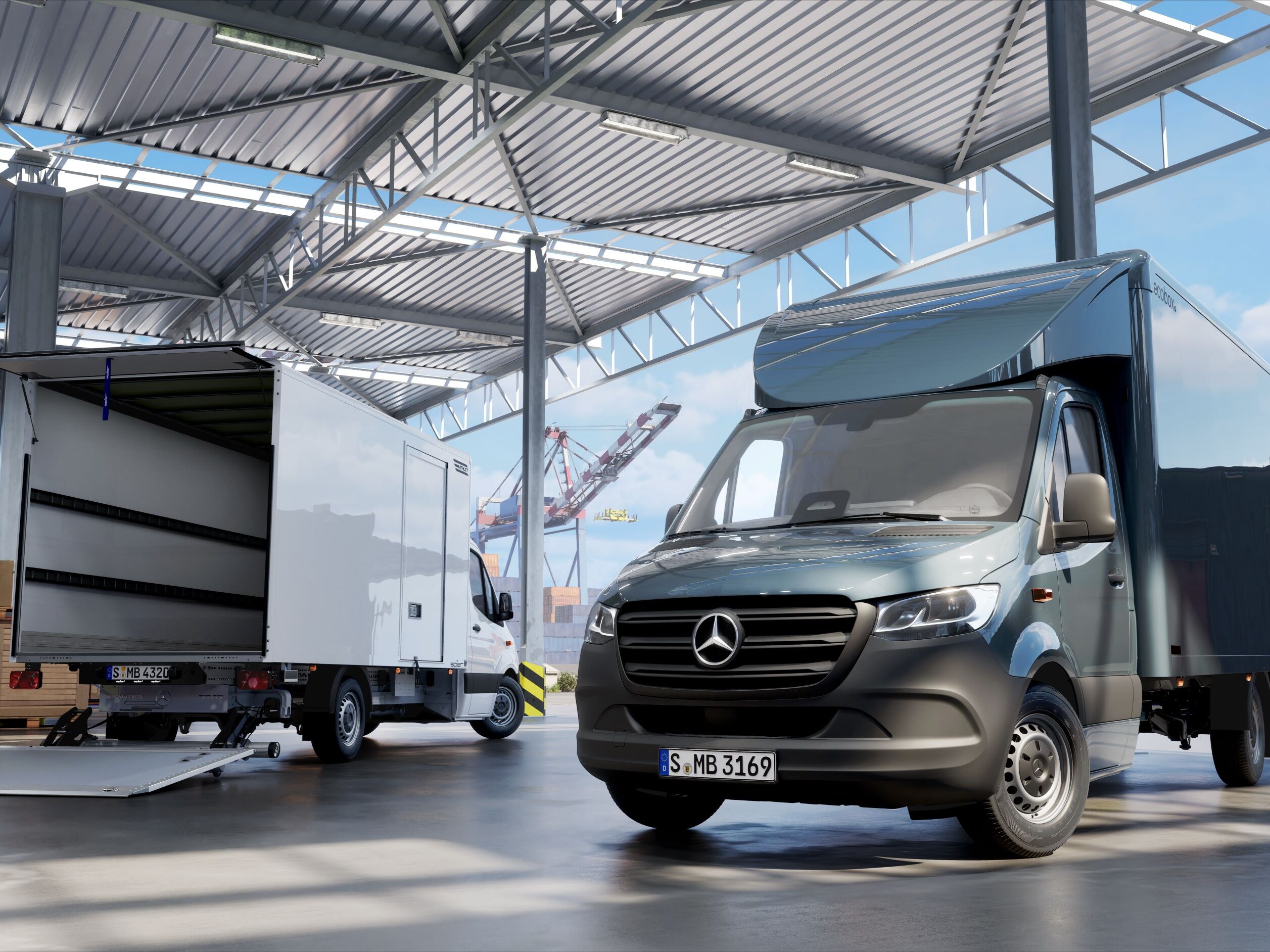 Verschiedene Sprinter-Modelle mit Kofferaufbaulösung.