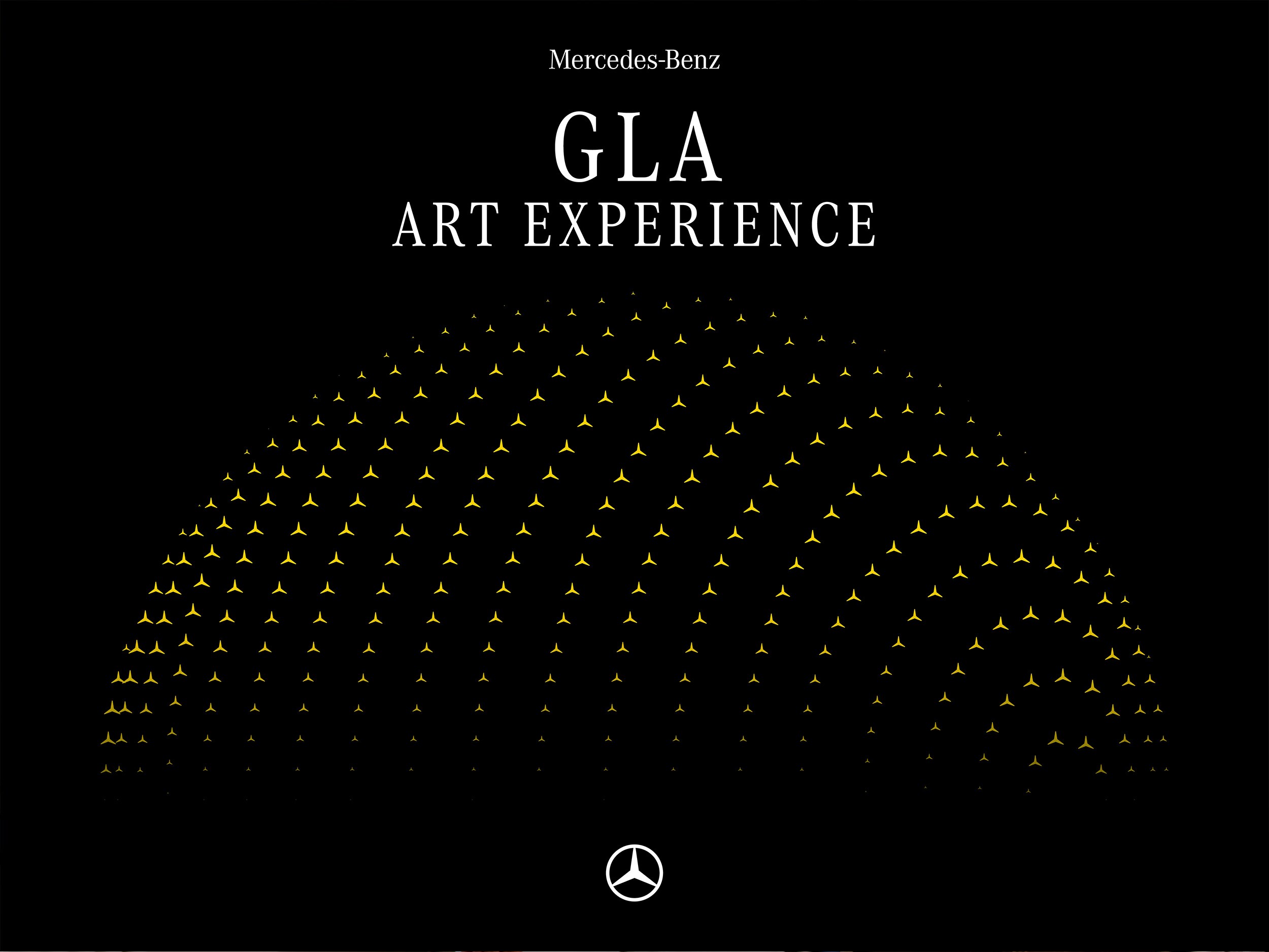 Logo de la GLA Art Experience sur fond noir.