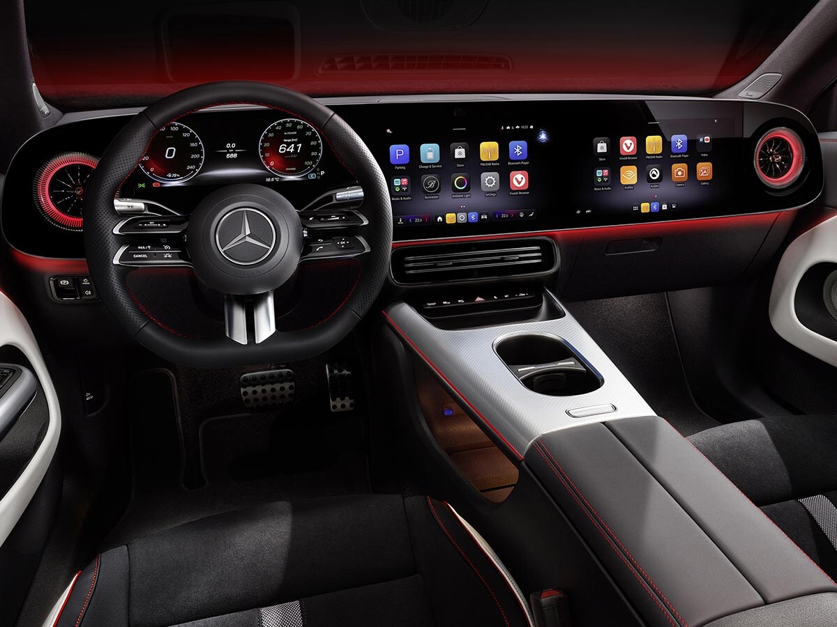 L’intérieur du Mercedes-Benz CLA.