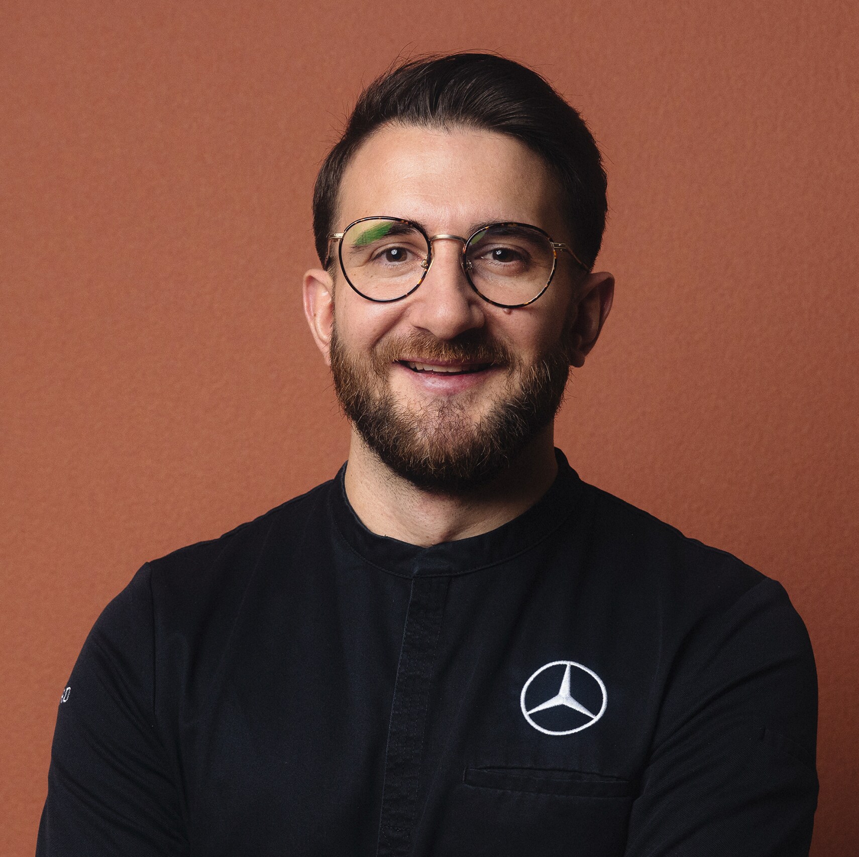 Lo chef stellato Marco Campanella nella sua cucina.