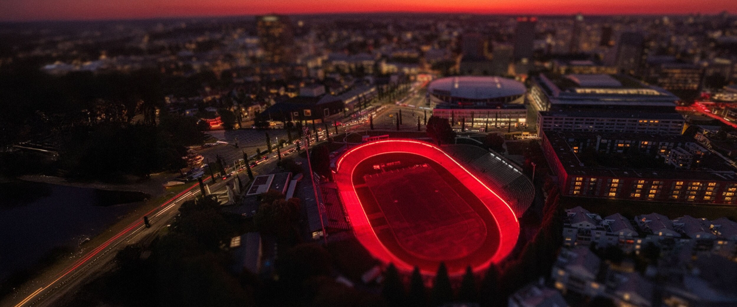 Vue aérienne du vélodrome 