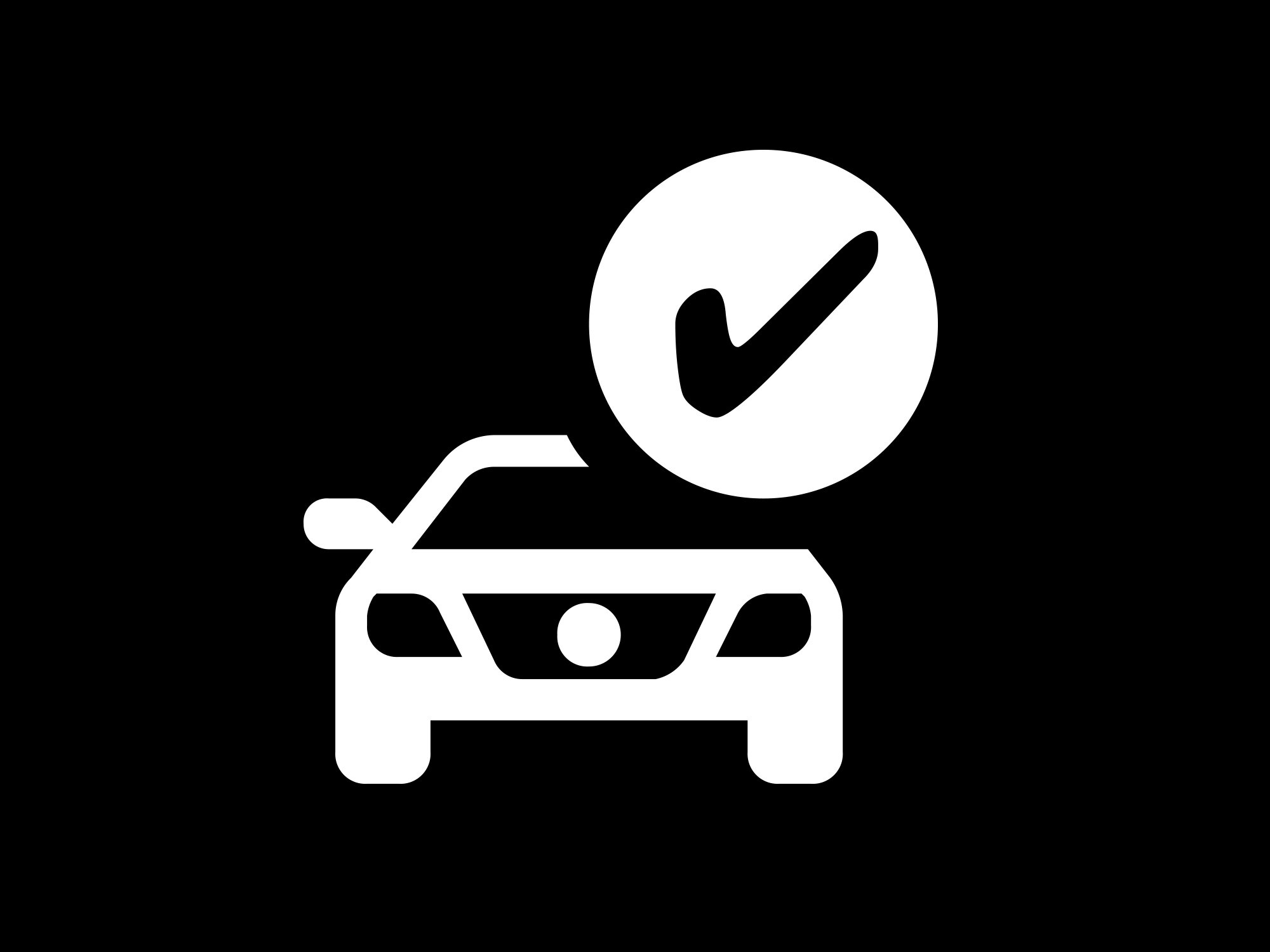 Weisses Icon Fahrzeug mit Haken