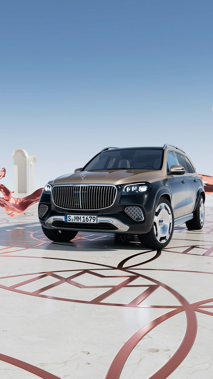 Peinture bicolore sur la Mercedes-Maybach GLS avec nouvelle face avant