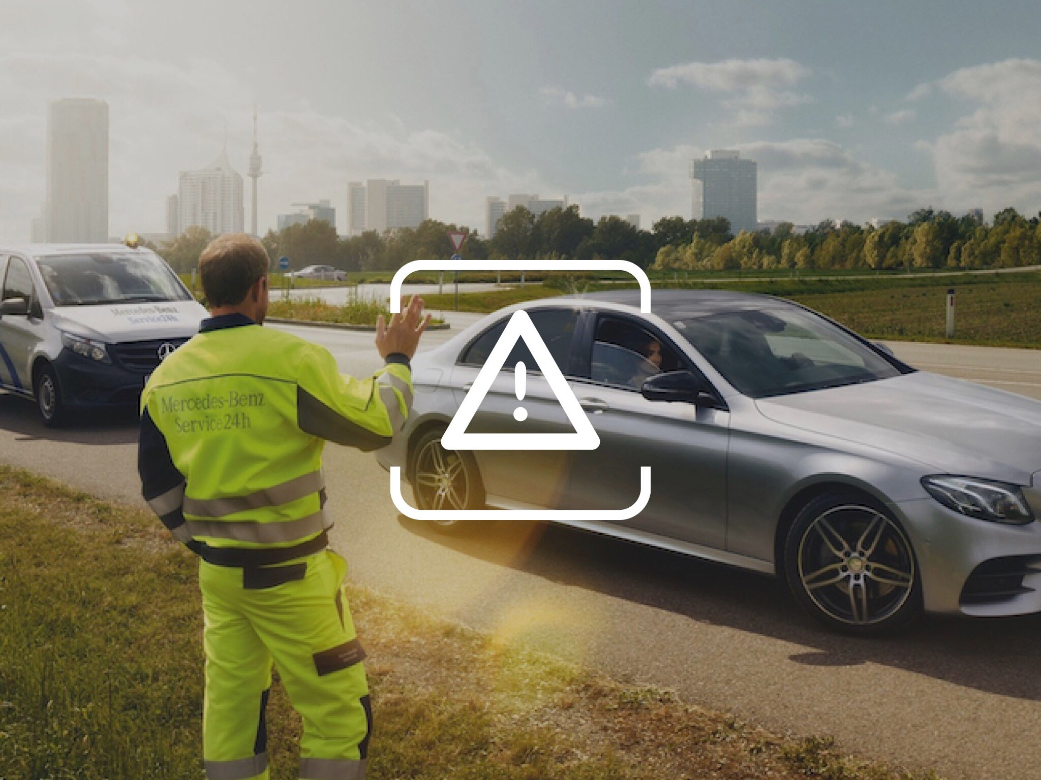Das Icon stellt symbolisch die 12 monatige Mobilitätsgarantie für Mercedes-Benz Certified dar.