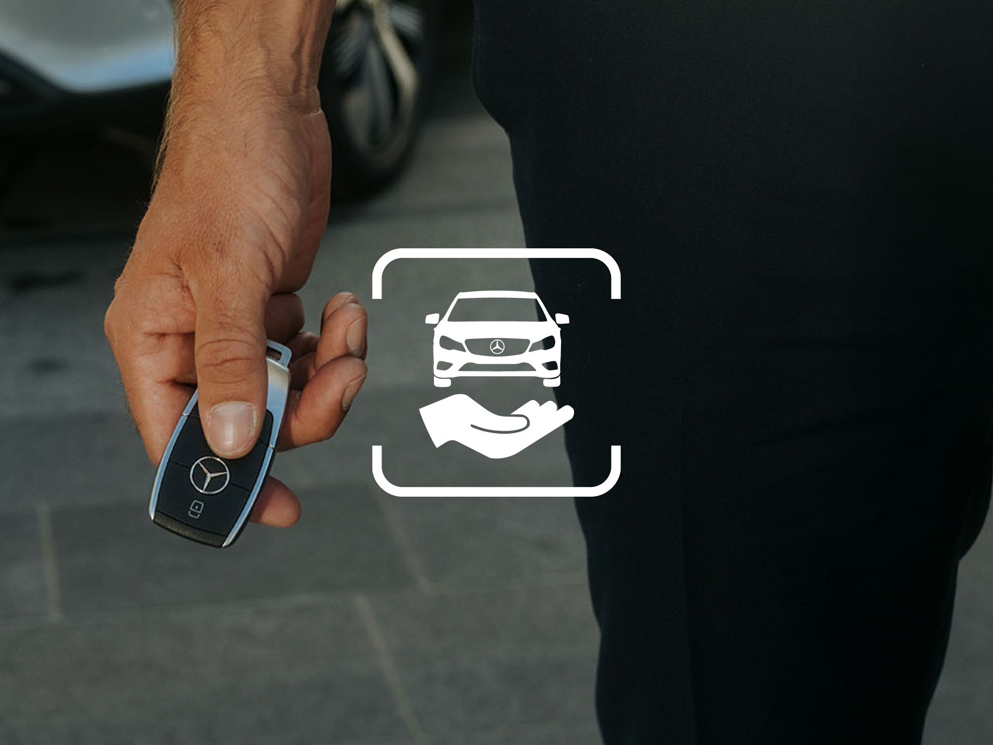Das Icon stellt symbolisch die Ersatzfahrzeugmöglichkeit der Mercedes-Benz Certified dar.